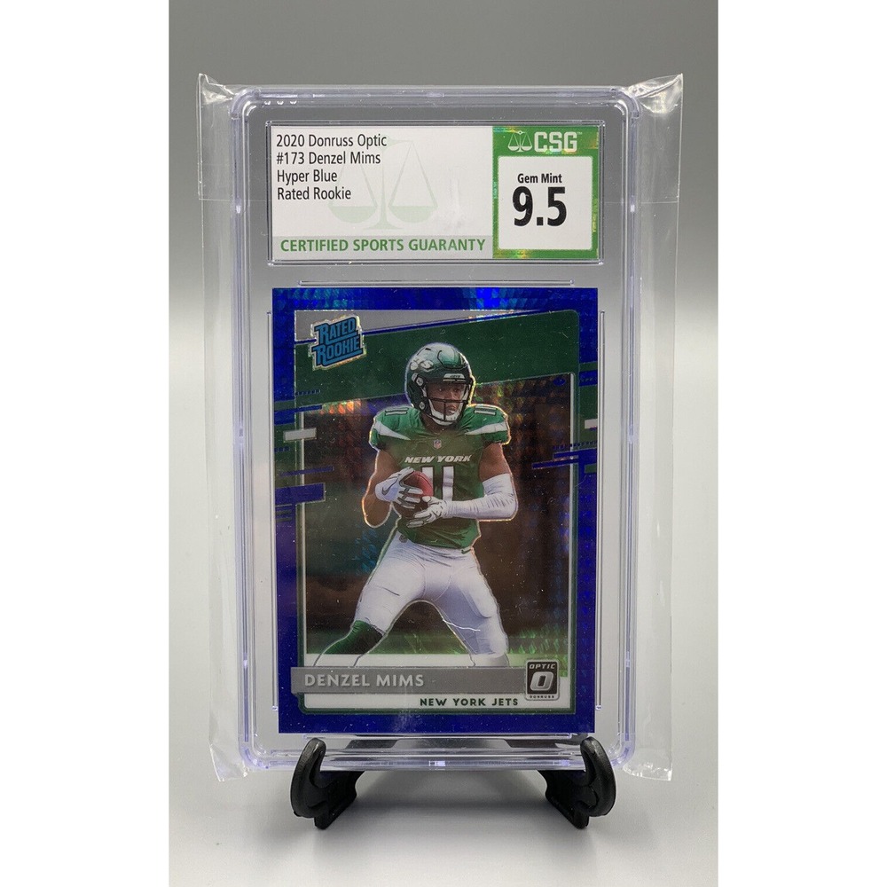 Denzel Mims 2020 Donruss Optic Blue Hyper Rated Rookie #173 Jets RC CSG 9.5 !!!